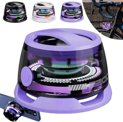 QHUDLV Magnetic Bluetooth Speaker, G200 Small Wireless Conduction Speaker, Portable Colorful Speaker with Color Light Phone Stand Speaker for Shower, Outdoor, Birthday Gift (Purple)