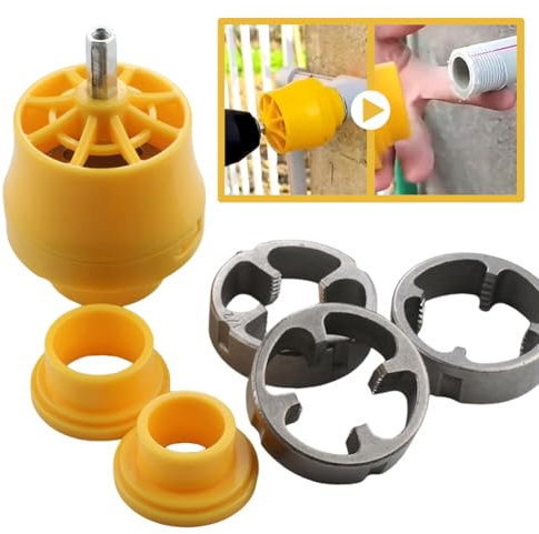 Kit infila-filiera per tubi in PVC con fustelle da 1/2 pollici, 3/4 pollici, 1 pollice, infila tubi, strumento idraulico, compatibile con trapano elettrico