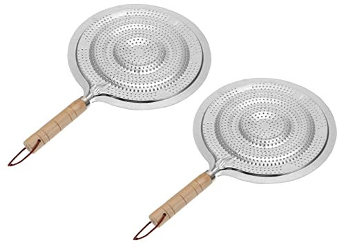 Generisch 2st Dämmplatten Schalentrenner Zum Stapeln Tragbarer Induktionsbrenner Espressomaschine Matte Tastaturmatte Tajine Flamme Köcheln Platte Toaster Kaffeeaufschäumer Töpfe Holz Silver
