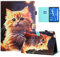 Auslbin Coloré en PU de Coque Lenovo M10 Plus (2nd Gen) 2020 10.3 Pouces, Coloré et Joli Motif, Étui à Rabat pour Tablette Tab M10 FHD Plus/TB-X606 avec Support adapté Aux Films, Chat