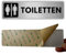 LEIASA | Selbstklebendes Schild Herren-Damen-WC - 5x18 cm - Dicke 0,8 mm - Aluminium - Herren-Damen-Toiletten - Aufdruck: Gemeinsame Einrichtungen - Symbol: Unisex-WC - Einrichtungen Herren-Damen