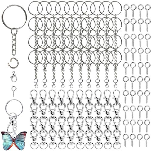 200 Stück Schlüsselanhänger Selber Machen Set,Langlebig Keychain Und Schlüsselringe,schlüsselanhänger Bastelnschlüsselanhänger Diy Geeignet für Die Herstellung Von Handy Hanging Wallet Zubehör