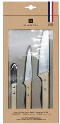 TB Coffret Collection - 3 couteaux de cuisine (Bois Hêtre)