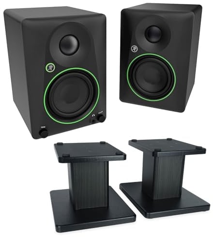 Mackie CR4.5BT Aktive 2-Wege Studio-Monitore Bluetooth Lautsprecher mit keepdrum Boxenständer