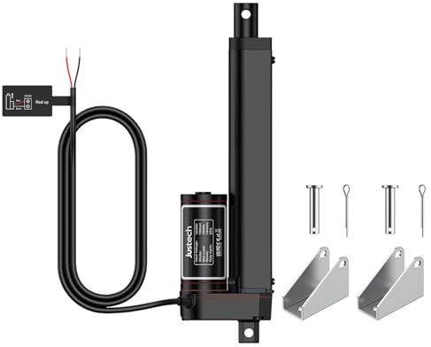 Justech Linearantrieb Lineartechnik-Aktuatoren 1000N/225LBS Lineartechnik 150mm/6in 12V IP65 14mm/s Heavy Duty Linearmotor Electric Motor Putter für Auto RV Elektrischer Türöffner Fensteröffner