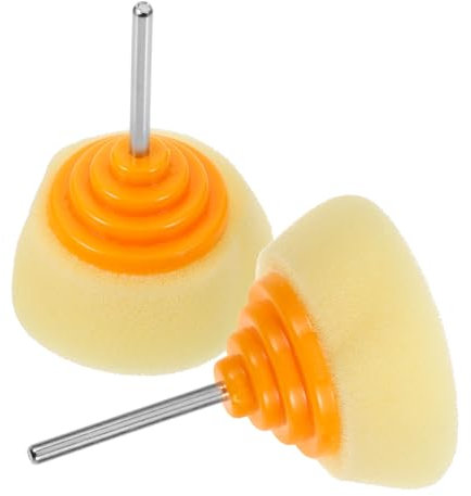 Amosfun 2 Stück Polieren Des Schleifkopfes Schwämme Pufferpolierer Unterlage Polierpads Für Bohrer Auto-polierpads Schaum Auto -details Hart Yellow Schwamm.edelstahl