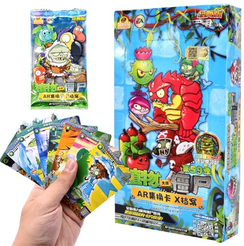 Plants vs Zombies Cartas, 216 PCS Anime Trading Cards Booster Box Trading Cards Tarjetas Pack, Juego Cartas Coleccionables Cartoon Regalos de Cumpleaños Navidad
