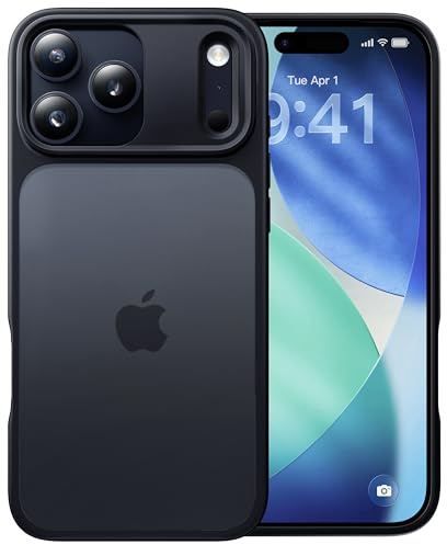 CASEKOO Armor Shockproof Designed for iPhone 17 Pro Case [16FT Military Grade Protection] Matte Finish Protective Phone Case Anti-Fingerprint Thin Slim Hard Cover for iPhone 17 Pro - Black