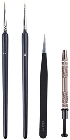 Wdbild 4 Pieces Keyboard Lube Include Tweezers 4-Claw Grabber Lube Pan Lube Brushes For Keyboard Keyboard Lube Tools Lube Tools