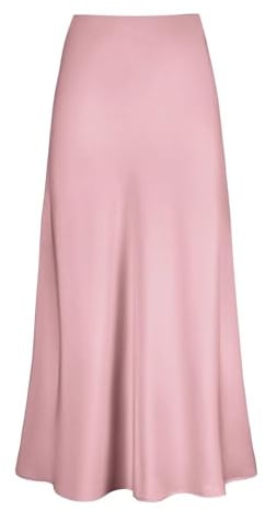 Jupe longue d'été taille haute, robe en satin solide, fermeture éclair, jupe élégante plissée