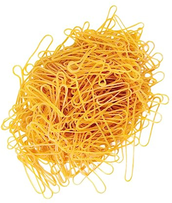 OSALADI 1 Box Yellow Natural Rubber Bands Pack High Elasticity Sturdy Bundling Rings for Home Office Organization Stretchable Strong Rubber Bands for DIY Hair Rope and Office Supplies