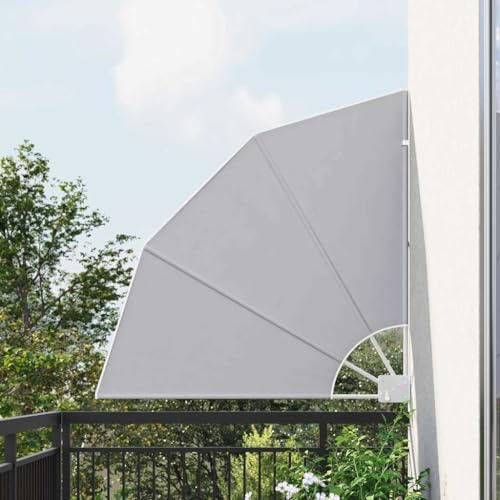 Balkon Sichtschutz Grau 115x115 cm Polyester Faltbare Sichtschutzwand für Terrasse Garten, UV-beständiger Sonnenschutz, wetterfestes Sonnensegel