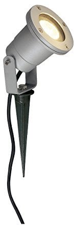SLV LED Strahler NAUTILUS mit Erdspieß | Außenlampe für die Beleuchtung von Garten, Terrasse, Pflanzen, Wegen, Teich | Aussen-Leuchte, Außen-Strahler | IP65, GU10, 1,5 m Kabel mit Stecker, Aluminium