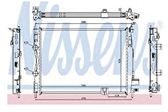 NISSENS Kühler Motorkühlung Kühler Wasserkühler Motorkühler Netzbreite 429mm Netzlänge 590mm Netztiefe 32mm 67360