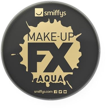 Smiffys Maquillaje FX Smiffy, Aqua pintura facial y de cuerpo, negro, 16ml, a base de agua