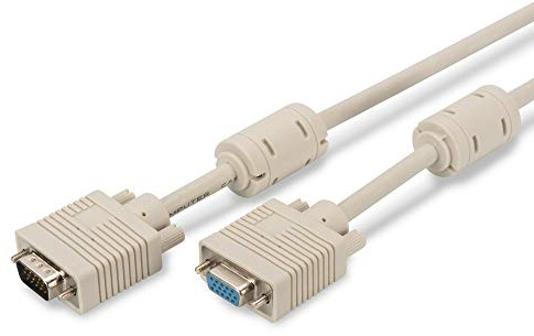 DIGITUS VGA Verlängerungskabel, HD15 Stecker/Buchse, 3.0m, Beige