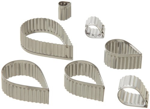 Ateco estriado Tear Drop Cutter Set, Cortadores de Galletas y Cortapastas