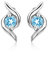 Miore Ohrringe Damen runde Ohrstecker mit Edelstein/Geburtsstein Topas in blau aus Weißgold 9 Karat / 375 Gold, Ohrschmuck