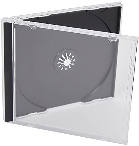 Custodia con base nera Jewel per CD o DVD, confezione da 50 pezzi, marchiato Dragon Trading, spessore 10,4 mm