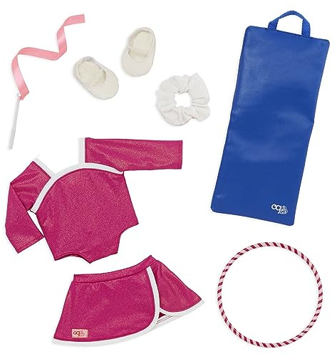 Our Generation - Sprünge und Grenzen - 46 cm Puppenkleidung - Turnerin Outfit - Turnerisches Zubehör - Vorgetäuschtes Spiel - Spielzeug für Kinder ab 3 Jahren
