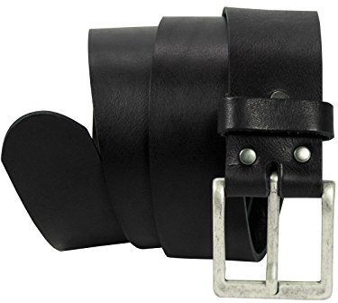 Harrys-Collection Unisex Jeansgürtel Vollrindleder Altsilberfarbige Schnalle, Bundweite:100, Farben:schwarz