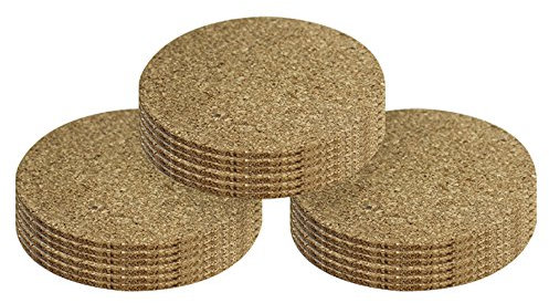 com-four® 18x Kork-Untersetzer für Getränke - runder Getränkeuntersetzer - Glasuntersetzer aus Kork - Ø 10 x 0,3 cm (18 Stück - rund)