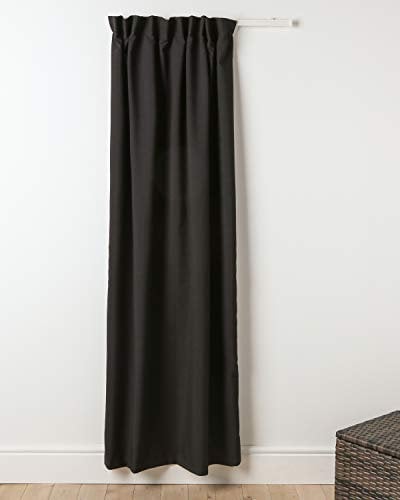 Caravan Door Curtain Fully Lined - 3 pencil pleat Plain 100% Polyester fabric (Black, 44 Width x 78 Single Door Curtain)