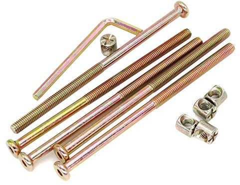 Antike Bettschrauben Hardware teile, cSeao 10 Stück M6 120 mm Sockelkappe Bett Montagebolzen für Möbel (M6 x 120 mm)