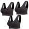 Lemef 3-Pack Seamless Sports Bra Wirefree Yoga Bra with Removable Pads for Women (3* Black, M)