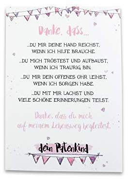 FEENSTAUB Taufpatin Karte, Taufpate Karte, Danke Taufpatin, Danke Pate, Geschenk für Patentante, Dankeschön zur Taufe, Patengeschenk, Patentante Geschenk, Taufpaten fragen, Beste Taufpatin