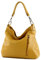 modamoda de T183 Damen Schultertasche Handtasche Tragetasche Echtleder Groß handmade in Italy, Farbe:Senfgelb