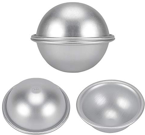 Yosoo Health Gear Aluminium 4-Piece Reusable Hemisphere Cake Pan, Silver, for Wedding, Birthday & Other Occasions