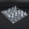 Ajedrez de Cristal, 32 Piezas de Ajedrez + 1 Tablero de Ajedrez + 1 Espaciador 25x25 cm Ajedrez de Cristal Pulido Mate