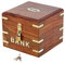 Ajuny Tirelire en Bois Fabriquée à la Main Carrée Décorative avec Serrure et clé économiseur d'argent Boîte de Rangement Cadeaux d'anniversaire Décor à la Maison 6x6 Pouces