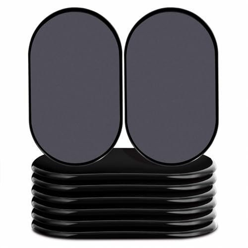 Ezprotekt Möbelgleiter, 240 x 146mm Oval Wiederverwendbare Möbelgleiter und Gleiter für Teppichoberflächen, 8 Stück Schwere Möbel Schnell und Einfach Bewegen mit Möbelgleiter Schwarz