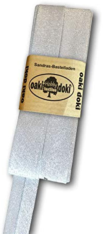 Sandras-Bastelladen Schrägband/Einfassband Lurex gefalzt 3m x 20mm Silber