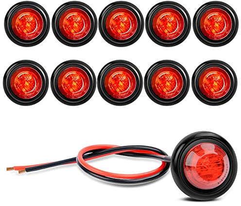 GUUZI 10er Pack Wasserdichte LED-Leuchten, LED-Unterwasserbeleuchtung, Utility-LED-Innenbeleuchtung Navigationslichter 12V(Rot)