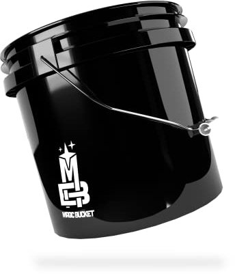 Magic Bucket | Wascheimer für Auto Handwäsche Schwarz | 3,5 US GALLONEN ca. 13 Liter | kompatibel mit Grit Guard, Detail Guardz Dirt Lock, Chemical Guys Dirt Trap, Gamma Lids