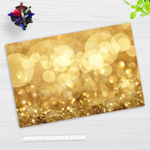 Schreibtischunterlage für Kinder und Erwachsene – “Glänzendes Gold“ – aus erstklassigem, strapazierfähigem Vinyl (Kunststoff -BPA frei) – 60 x 40 cm – Made in Germany