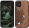 kwmobile Hülle kompatibel mit Apple iPhone 11 Hülle - Holz Case - Handy Cover - TPU Handyhülle in Dunkelbraun Aufgehende Sonne Perlmutt