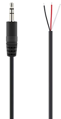 YSJJZRL Spina maschio da 3,5 mm a 3 pin Cavo nudo estremità aperta TRS 3 poli Stereo Spina da 3,5 mm Connettore jack Cavo audio (1M,Maschio-3 poli)