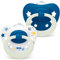 NUK Signature Night Babyschnuller | 18-36 Monate | Beruhigt 95 % der Babys | BPA-freie Silikonschnuller in Herzform | Leuchtet im Dunkeln | Mit Etui | Blaue Sterne | 2 Stück