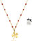 Collier Femme Pendentif Trèfle Chaîne en Acier Inoxydable Doré Or Artisanal Perles Porte Bonheur Fait Main Trèfle à 4 Feuilles Anniversaire Noel(Rouge 55 à 60 cm)