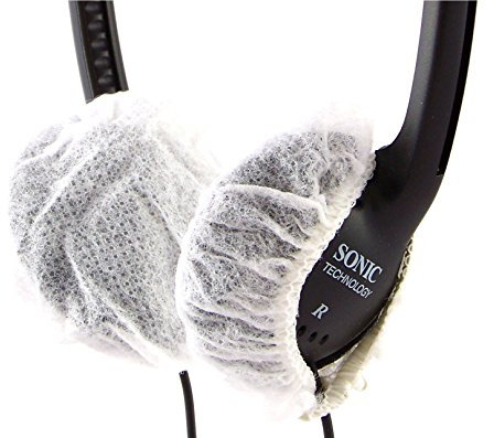 SuperEar Disposable Sanitary Ear Covers for Headphones and Headsets - Ear Covers for Enhanced Ear Protection and Hygiene: 100 Individual Covers and 2.5