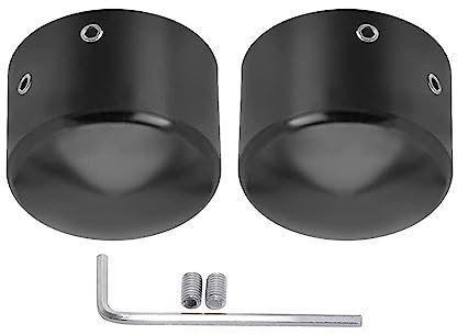 TOTMOX 1x capuchon de cache-écrou d'essieu avant de moto, Compatible avec Harley Touring Dyna Street Glide Sportster, noir