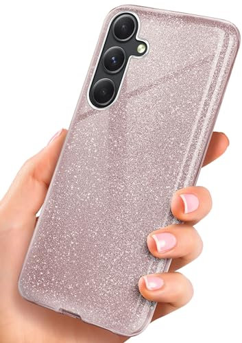 ONEFLOW Glitter Case für Samsung Galaxy A54 5G Glitzer Handyhülle mit Kameraschutz, Stylische Hülle Glitzernd, Dünne TPU Schutzhülle für Damen, Glitzerhülle Qi kompatibel, Rosa