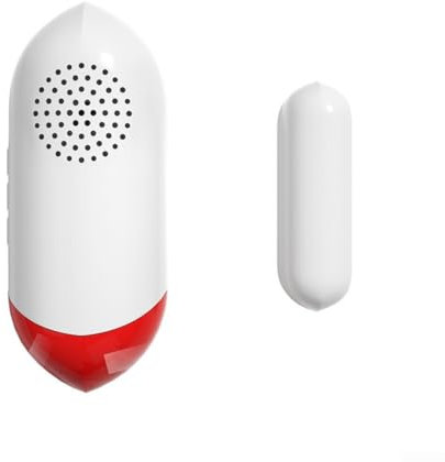 Sensor de puerta WiFi, alarma de sonido, detección en tiempo real, ajustes de voz, control de volumen para Tuya Smart WiFi Sensor de puerta Sonido WiFi alarma de seguridad control remoto (Tuya wifi 2