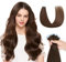 Evala tape extensions echthaar haarverlängerung echthaar 50cm tape in extensions 20 Stück, bonding extensions echthaar 50g #4 Schokoladenbraun haar extensions