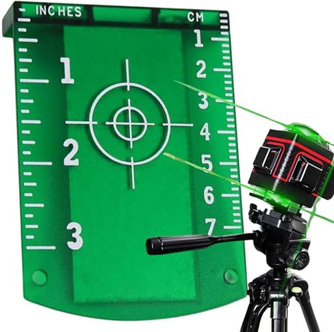Grüne Laser Zielscheibe für Kreuzlinienlaser, Magnetische Laser Zieltafel mit Reflektoren, mit einer Grünem Kreuzlinienlaser Verwendet Werden, für eine Verbesserung der Grünem Laser-Sichtbarkeit