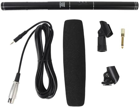 Yanmis Professional Camera Microphone, High Sensitivity Microphone, Professional Camera Microphone with XLR 3 Pin Connection for Digital Cameras